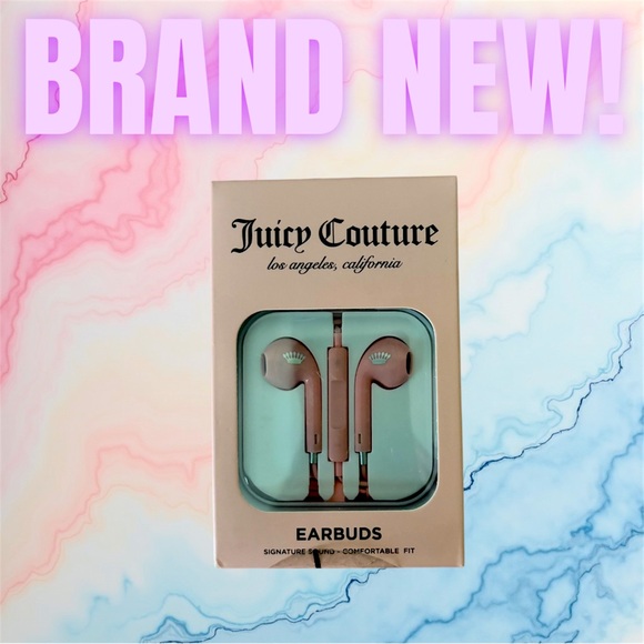 Juicy Couture Stylish Pink Earbuds - Picture 1 of 3
